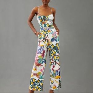 Maeve by Anthroplogie cutout linen jumpsuit